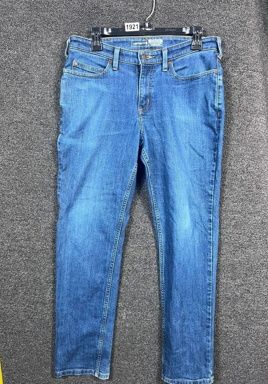 Carhartt Rugged Flex Relaxed Fit Jeans Womens Size 8R Blue Mid Rise 105383